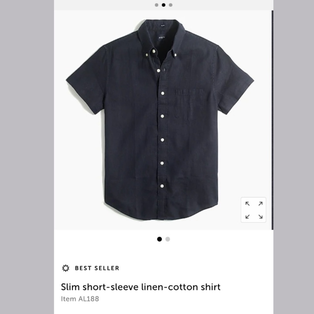 J Crew Slim short-sleeve linen-cotton shirt